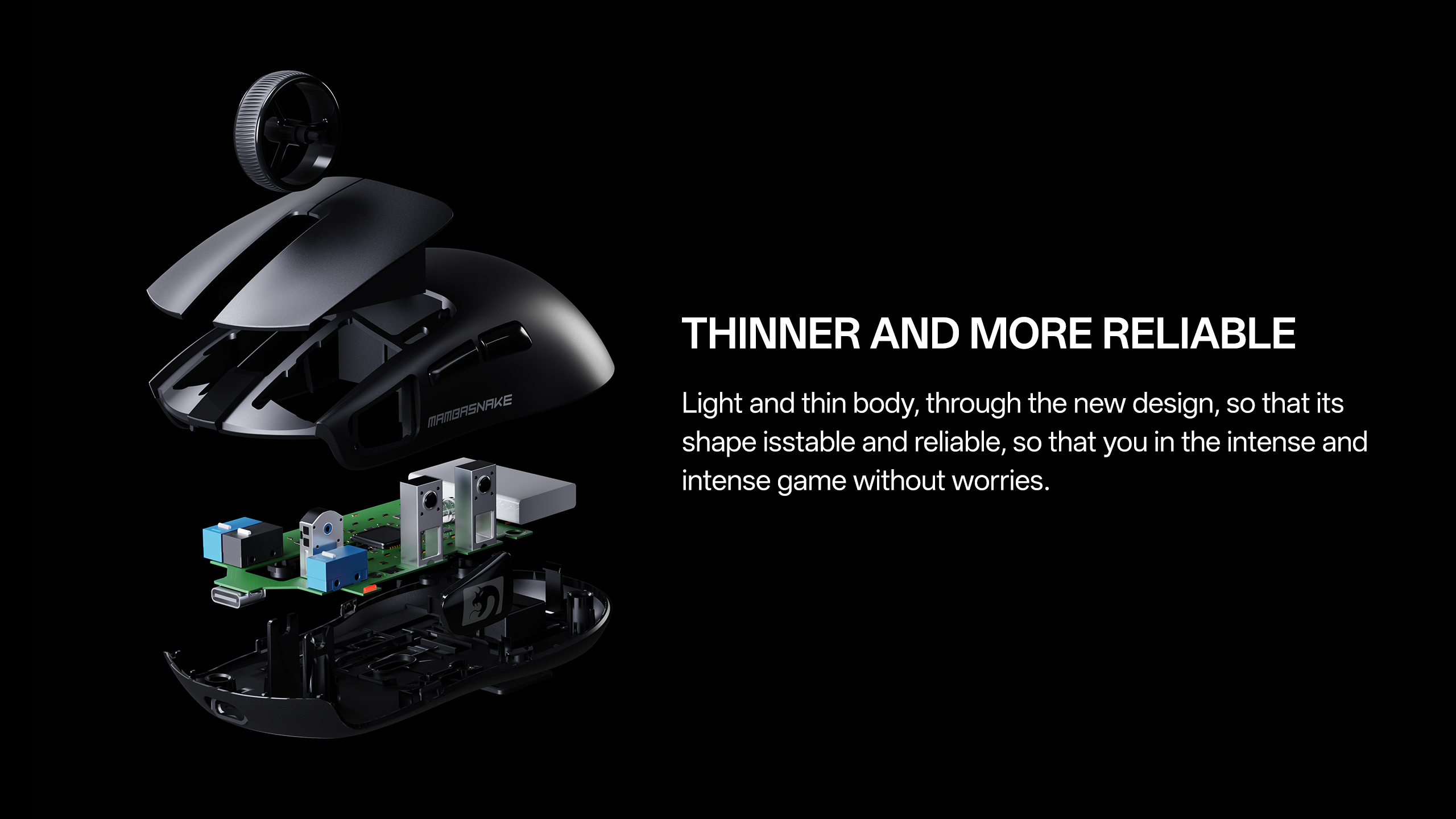 MAMBASNAKE M4 Wireless Lightweight Gaming Mouse With a Color Screen
