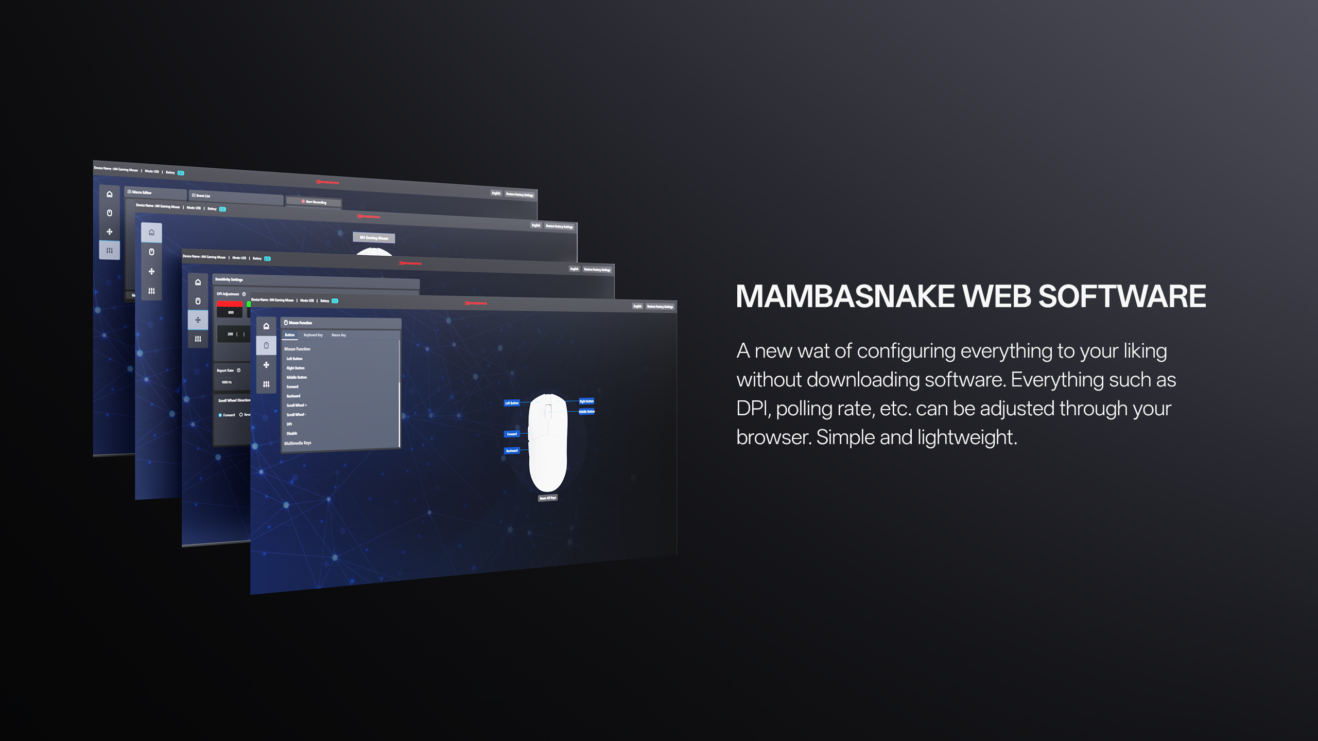MAMBASNAKE M4 Wireless Lightweight Gaming Mouse With a Color Screen