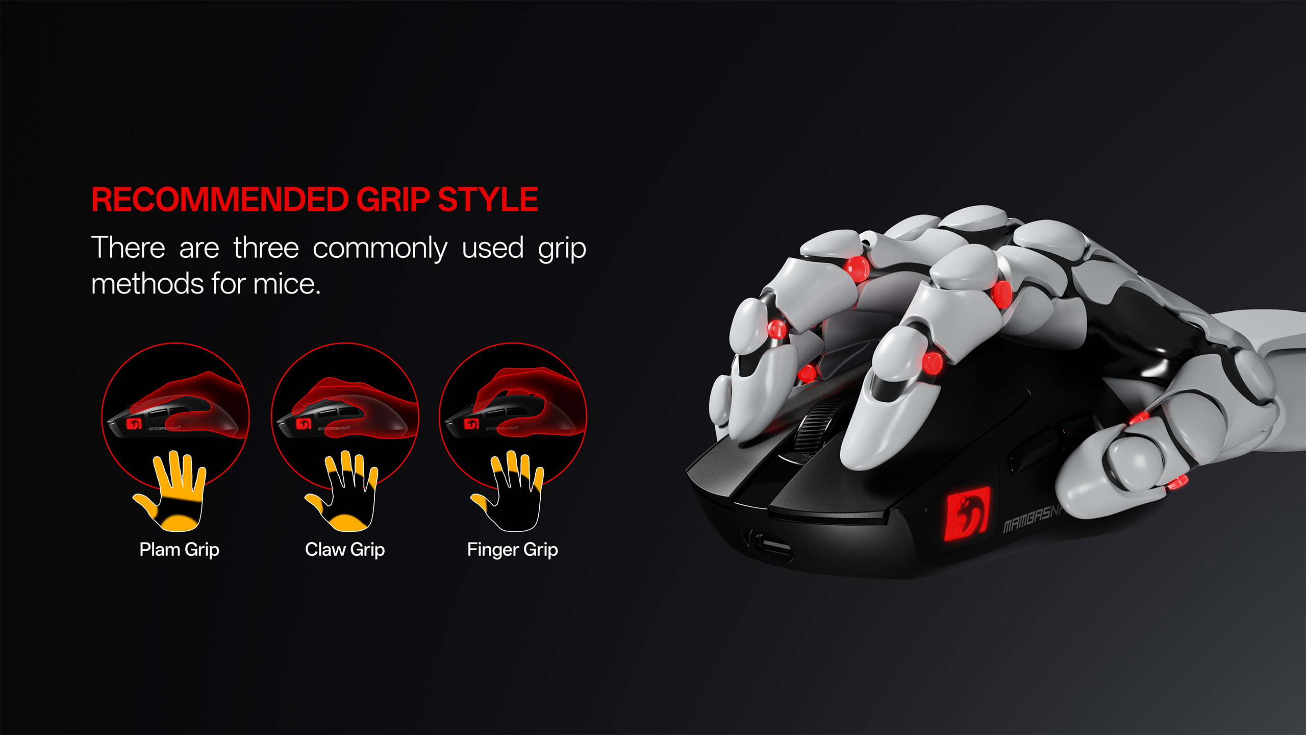 MAMBASNAKE M4 Wireless Lightweight Gaming Mouse With a Color Screen