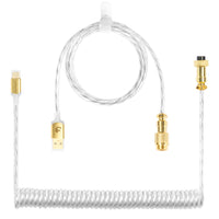 MAMBASNAKE C02 Coiled Clear Keyboard Cable with gold connectors