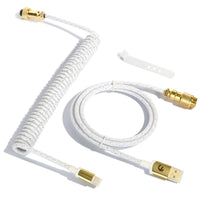 MAMBASNAKE C03 White Coiled Keyboard Cable with Gold Connectors