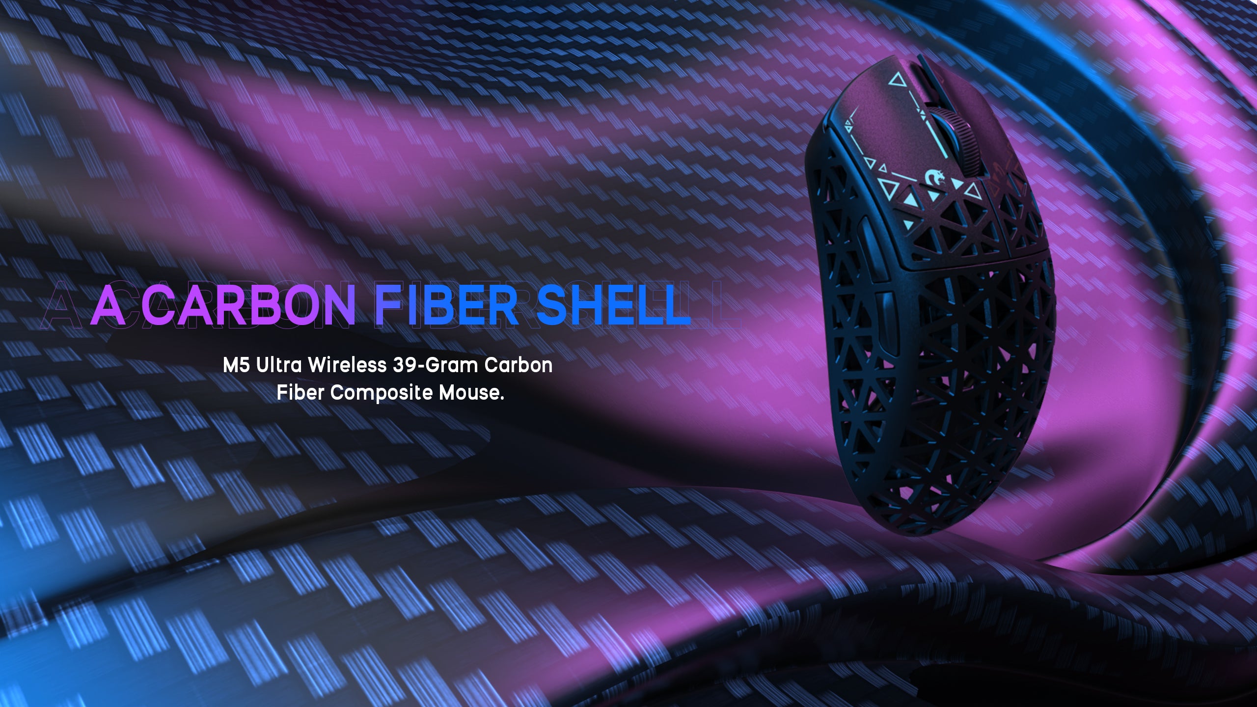 MAMBASNAKE M5 Ultra Carbon Fiber Wireless PAW3950MAX Gaming Mouse with 8KHz Coiled Cable