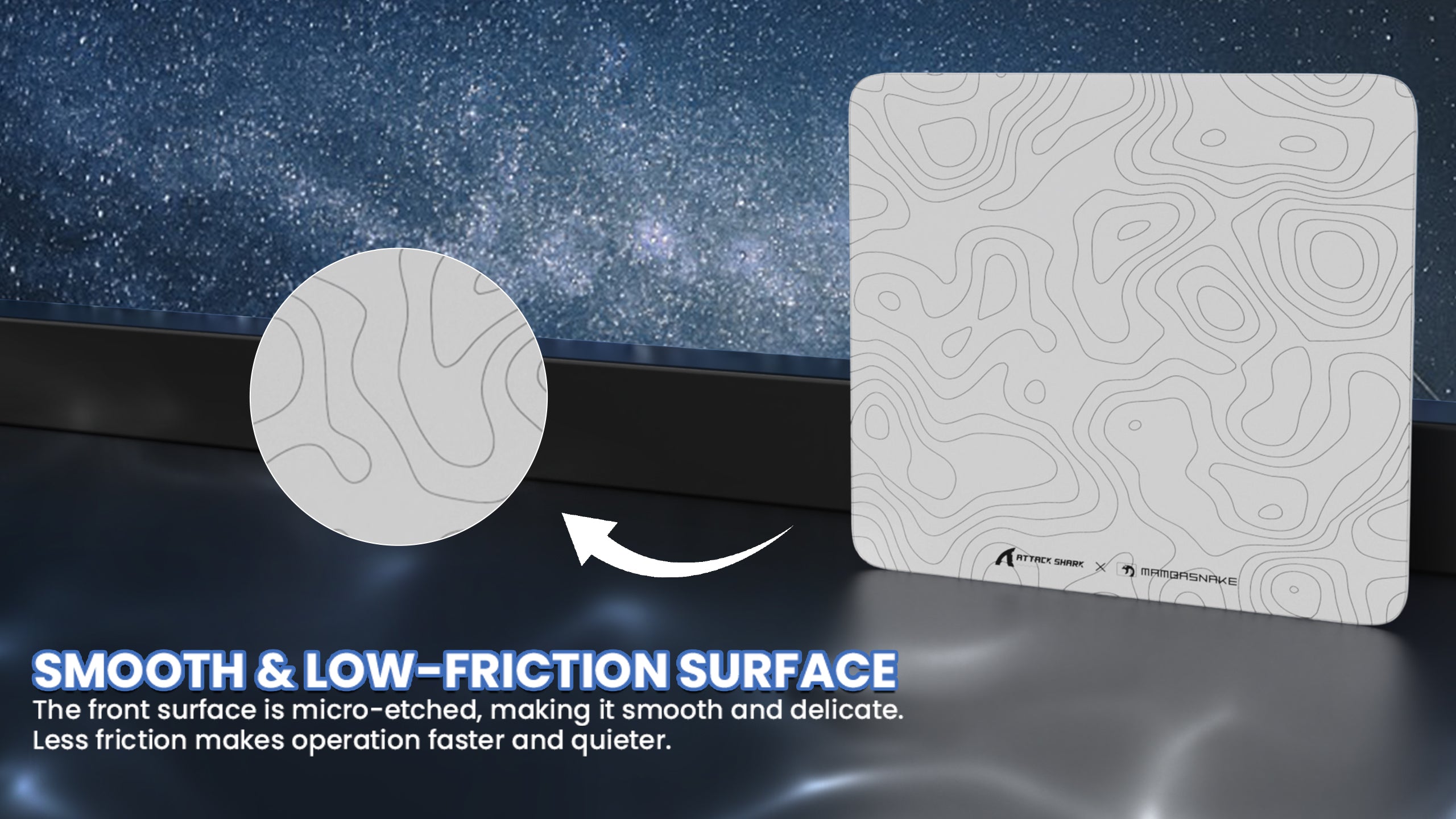 MAMBASNAKE CM05 Tempered Glass Gaming Mouse Pad