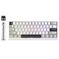 MAMBASNAKE X60 HE Wireless Keyboard. White 60% mechanical keyboard with RGB lighting, magnetic switches and PBT keycaps.