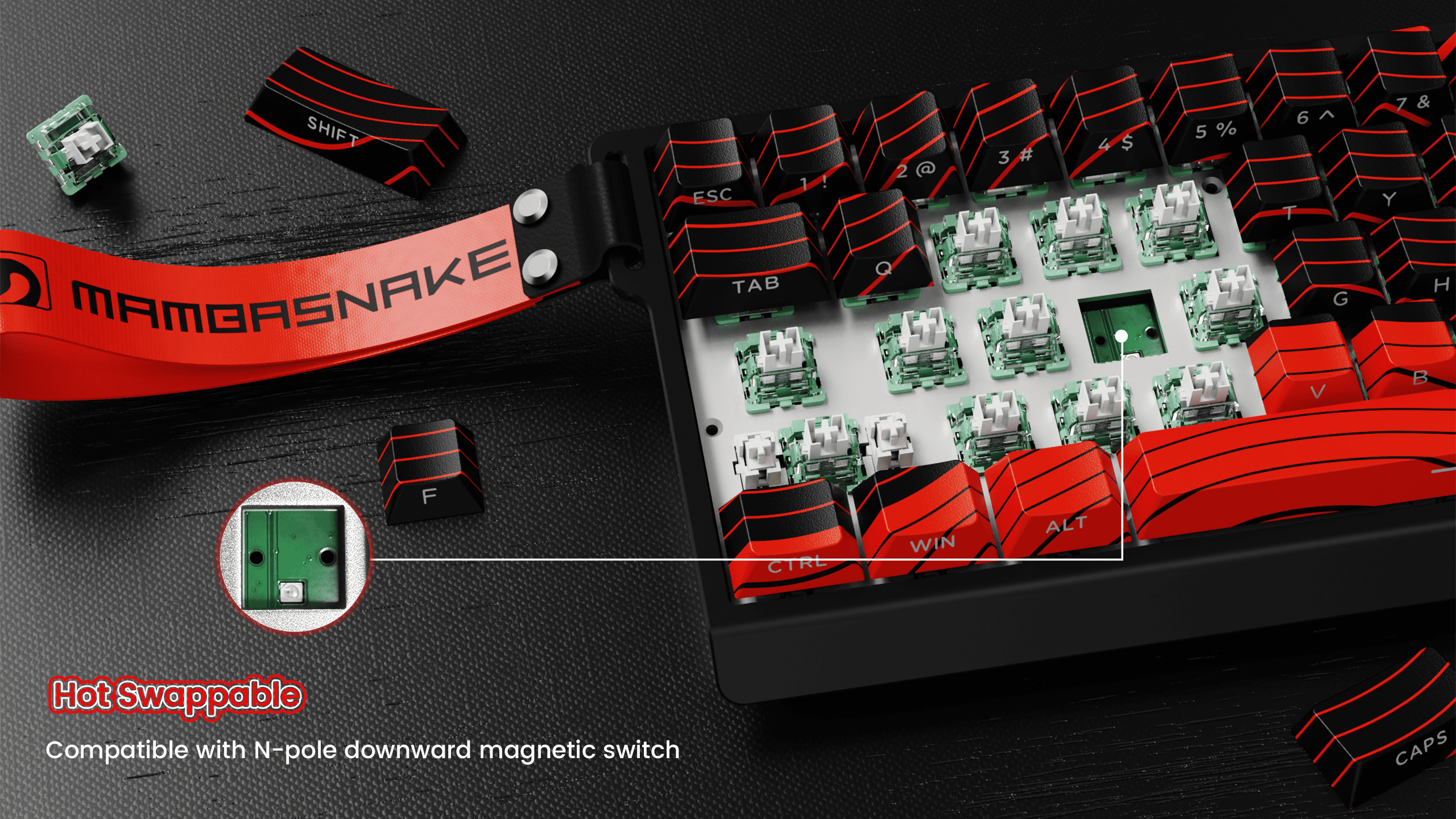 MAMBASNAKE X60 HE Wireless Rapid Trigger Keyboard Magnetic Switch