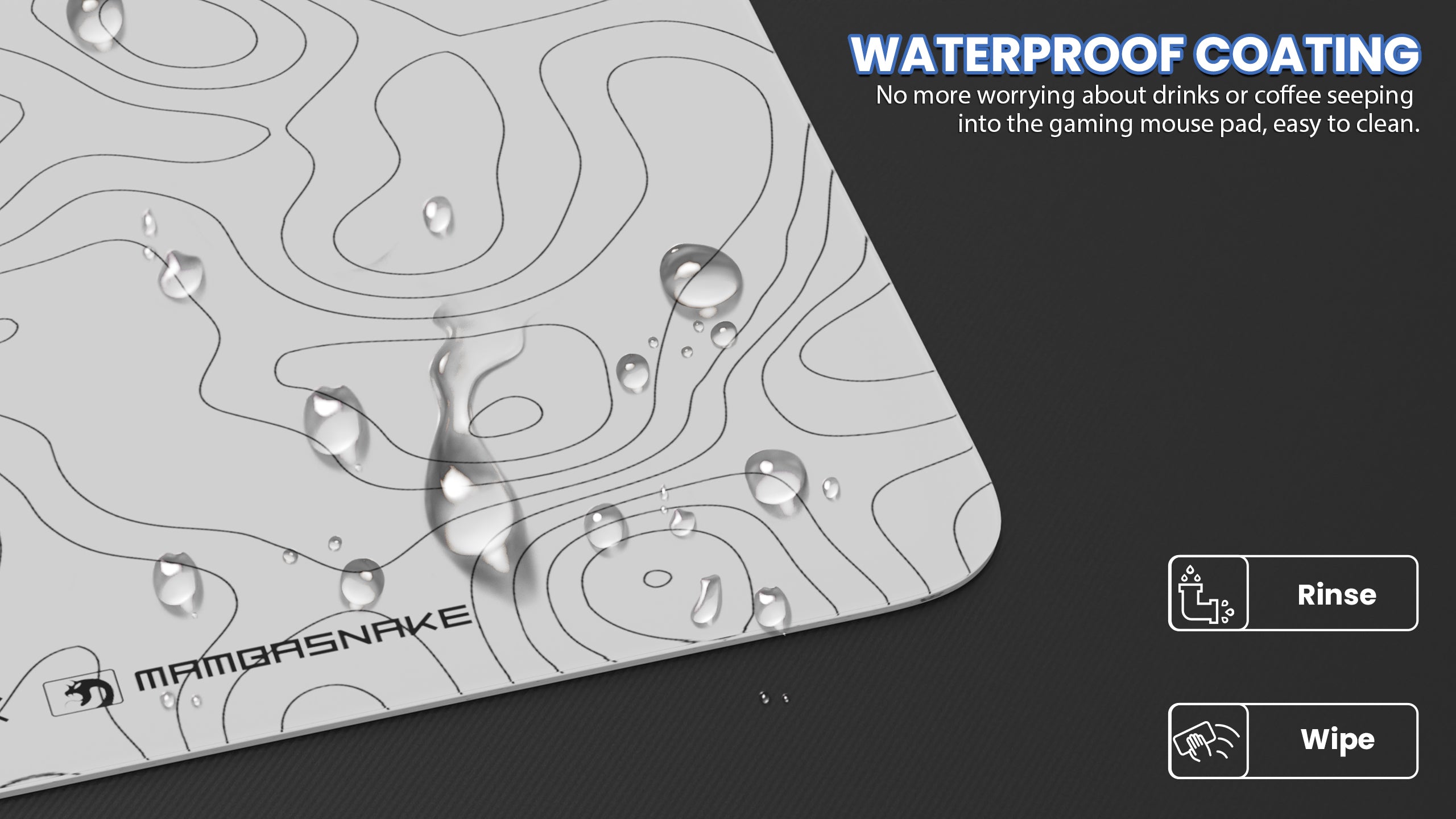 MAMBASNAKE CM05 Tempered Glass Gaming Mouse Pad