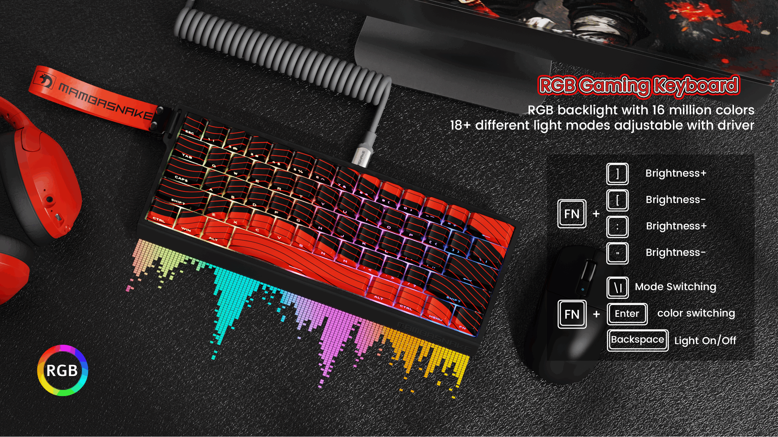 MAMBASNAKE X60 HE Wireless Rapid Trigger Keyboard Magnetic Switch