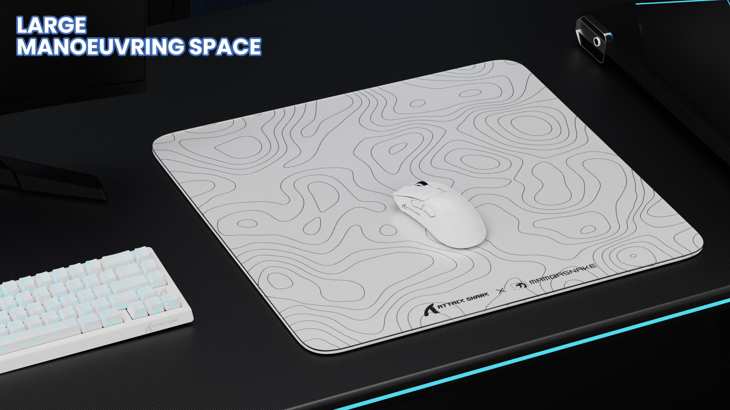 MAMBASNAKE CM05 Tempered Glass Gaming Mouse Pad