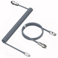 Gray Coiled USB-C Keyboard Cable