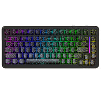 MAMBASNAKE M82 HE 75% Gaming Keyboard with RGB lighting and rapid trigger. Black body with customized keycap design.