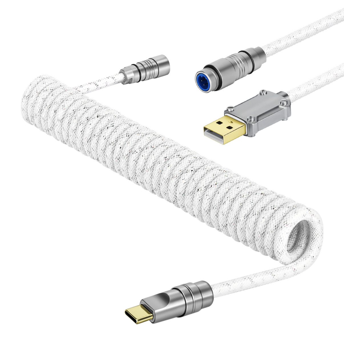 MAMBASNAKE C05 Coiled Keyboard Cable - White