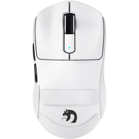 MAMBASNAKE M3 white wireless gaming mouse with diamond grip, ultra-lightweight design and TAPE. Featuring the MAMBASNAKE logo.