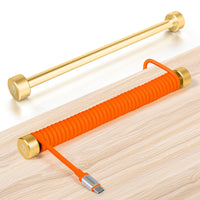 Coiled keyboard cable with winder, for neat cable management