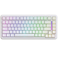 MAMBASNAKE M82 HE 75% Gaming Keyboard - White with RGB, compact design, and magnetic axis.