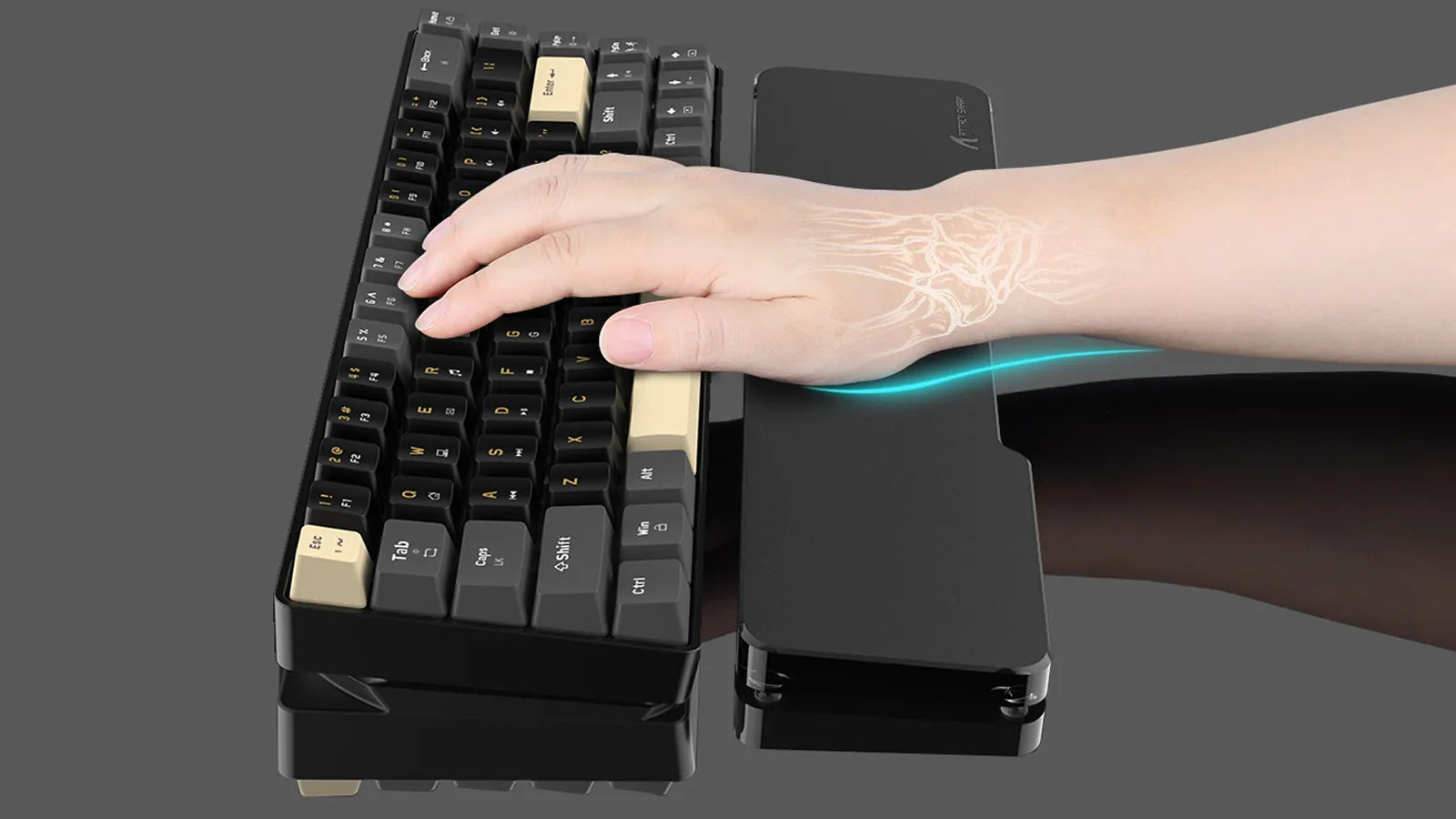Acrylic keyboard wrist rest relieves wrist pressure while typing
