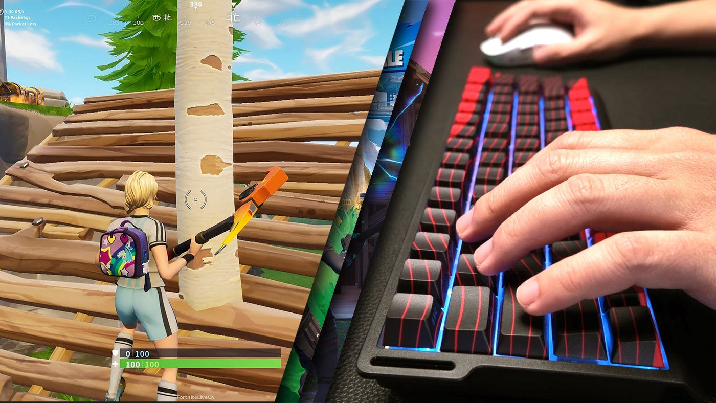 Gaming keyboard and hand control scene showing fast-paced gameplay setup