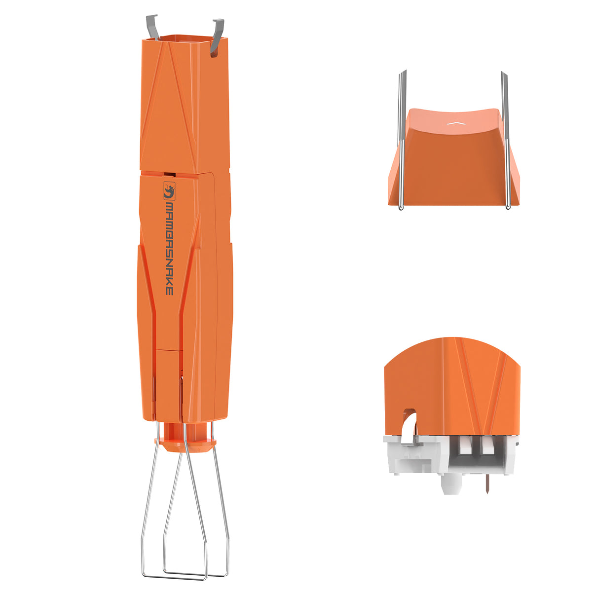 MAMBASNAKE 2-in-1 Keycap Puller Tool, Orange and Metal Design