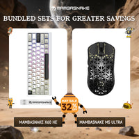 Souris gaming sans fil MAMBASNAKE M5 Ultra en fibre de carbone + clavier sans fil X60 HE à déclenchement rapide et interrupteurs magnétiques