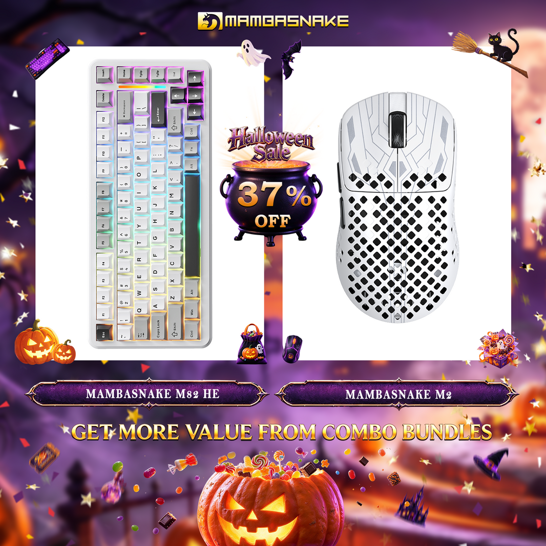 MAMBASNAKE M2 Carbon Fiber Lightweight Wireless Gaming Mouse & MAMBASNAKE M82 HE Rapid Trigger Gaming Keyboard Bundle