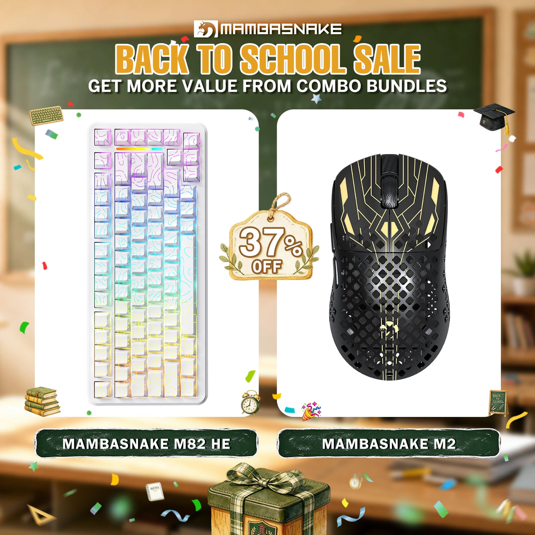 MAMBASNAKE M2 Carbon Fiber Lightweight Wireless Gaming Mouse & MAMBASNAKE M82 HE Rapid Trigger Gaming Keyboard Bundle