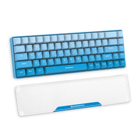MAMBASNAKE 68-key keyboard with blue keys and acrylic wrist rest, ergonomic design for comfort and wrist support.