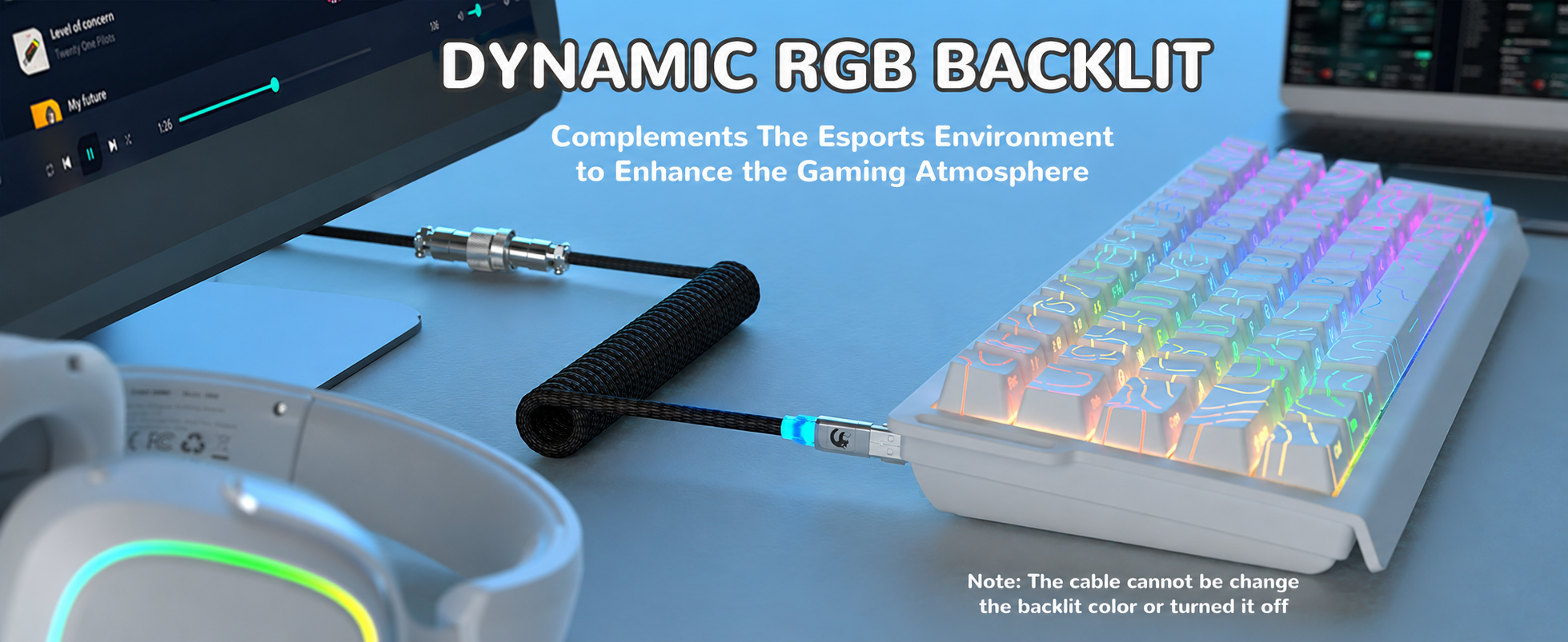 MAMBASNAKE C01ULTIMATE 8K RGB Coiled Keyboard Cable