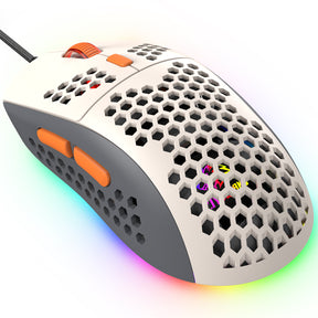 ZIYOU LANG M8PRO Ultralight Wired Gaming Mouse, Lightweight Honeycomb Shell, 6 RGB Breathing Backlit Mice, 6 Adjustable DPI 6400, USB Optical Mice for Win10/XP/Xbox/PS4/PS5/Mac/HP/Acer