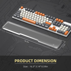 Ergonomic Wrist Rest, Acrylic Keyboard Wrist Support, Premier Clear Acrylic, Anti-Slip Rubber Feet For Office/Gaming/Typing/Laptop