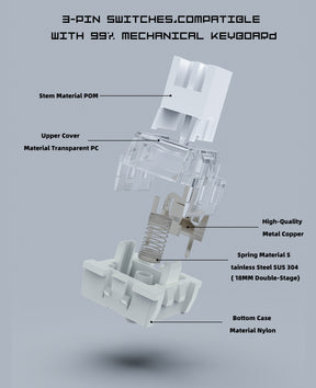 ATTACK SHARK Switches for Mechanical Keyboard, MX Switches for DIY Keyboard