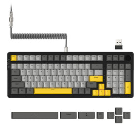 AJAZZ AK992 Hotswap Mechanical Keyboard,LIGHTSYNC RGB,4000mAh Battery,2.4Ghz/BT5.0/Wired, GASKET Mount ,99 Key with Volume Knob,PBT Keycaps for Win/Mac