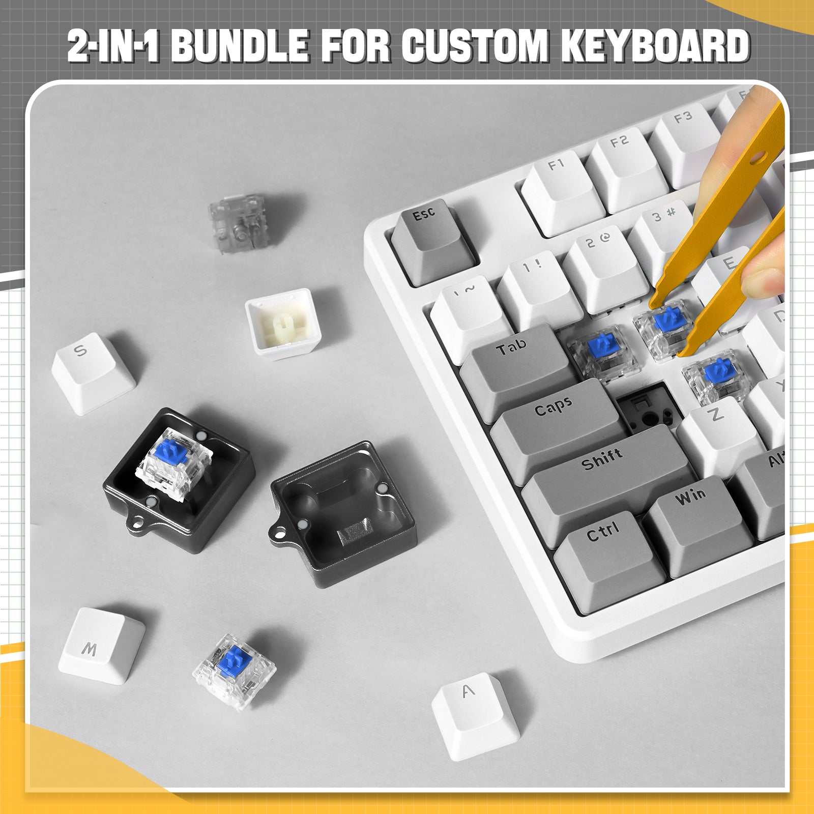 Switch Opener Kit with Switch Puller, Aluminum Mechanical Keyboard Switch Opener for Cherry MX Gateron Kailh Box Outemu Akko Panda Switch