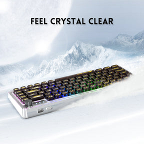 ATTACK SHARK K75 Mechanical Keyboard, Transparent PC Keycaps, Custom RGB Gaming Keyboard, Gasket QMK/VIA Keyboard, Linear Switch, Coiled Cable, TKL Hot Swappable Wired Keyboard for PC Gamer