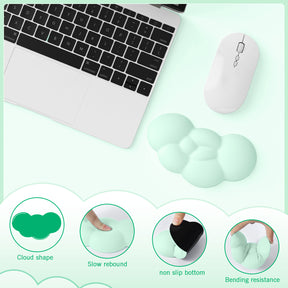 MAMBASNAKE Cloud Wrist Rest for Keyboard and Mouse, 2 in 1 Mouse pad Rests with Coaster, Ergonomic Design for Typing Pain Relief