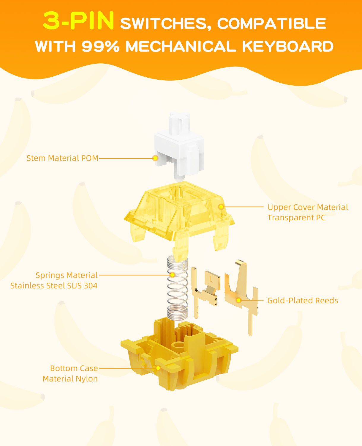 AJAZZ AS Switches for Mechanical Keyboard MX Switches for DIY Keyboard