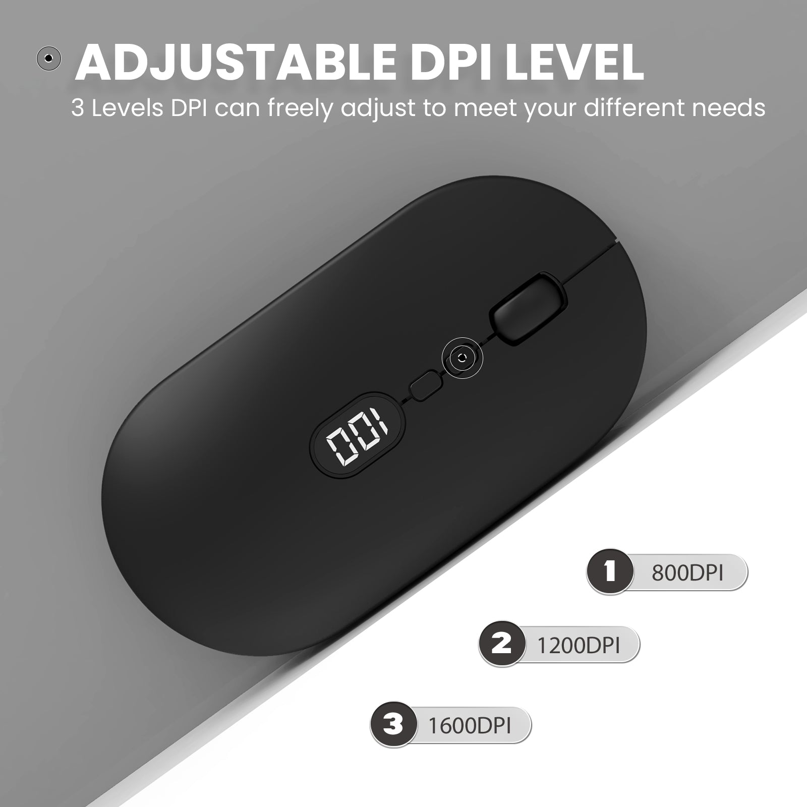 ZIYOU LANG X1 Wireless Lightweight Mouse with Battery Display Screen 2.4G Cordless Slim Mice for Laptop Silent Click Computer Mouse