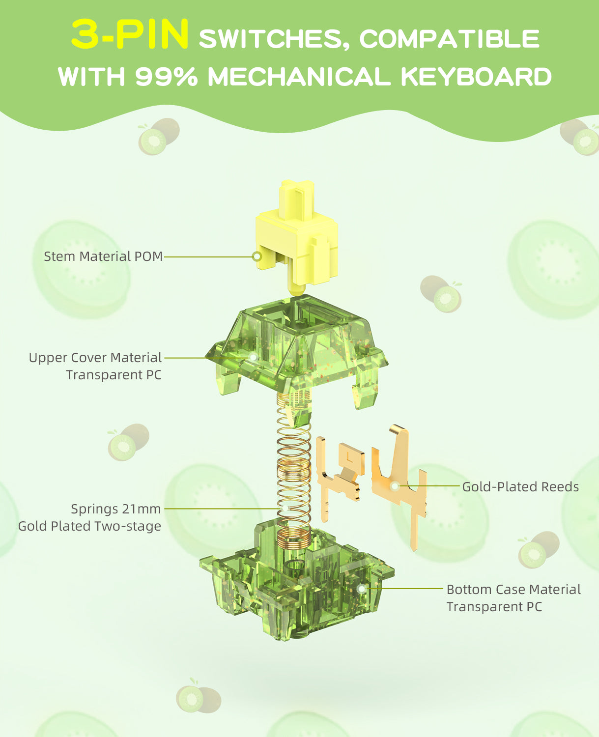 AJAZZ AS Switches for Mechanical Keyboard MX Switches for DIY Keyboard