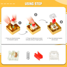 Switch Opener Kit with Switch Puller, Aluminum Mechanical Keyboard Switch Opener for Cherry MX Gateron Kailh Box Outemu Akko Panda Switch