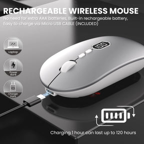 ZIYOU LANG X1 Wireless Lightweight Mouse with Battery Display Screen 2.4G Cordless Slim Mice for Laptop Silent Click Computer Mouse