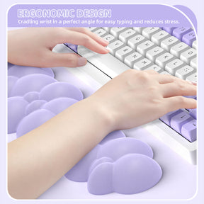 MAMBASNAKE Keyboard Cloud Wrist Rest, Memory Foam, Non-Slip Base for Typing Pain Relief, Ergonomic Wrist Support for Home Office