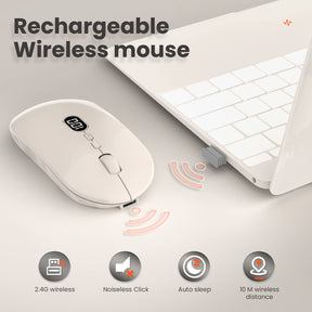 ZIYOU LANG X1 Wireless Lightweight Mouse with Battery Display Screen 2.4G Cordless Slim Mice for Laptop Silent Click Computer Mouse