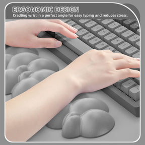 MAMBASNAKE Keyboard Cloud Wrist Rest, Memory Foam, Non-Slip Base for Typing Pain Relief, Ergonomic Wrist Support for Home Office