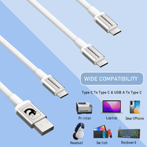 MAMBASNAKE C04 Coiled USB C Cable for Gaming Keyboards, Custom 2 In 1 Charging Cable with 5 Pin Aviator Connector For Phone/Laptop