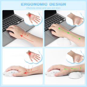 MAMBASNAKE Cloud Wrist Rest for Keyboard and Mouse, 2 in 1 Mouse pad Rests with Coaster, Ergonomic Design for Typing Pain Relief