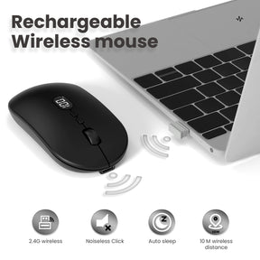 ZIYOU LANG X1 Wireless Lightweight Mouse with Battery Display Screen 2.4G Cordless Slim Mice for Laptop Silent Click Computer Mouse