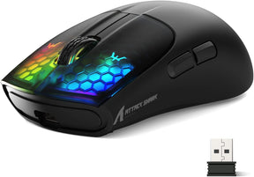 ATTACK SHARK X5 Wireless Gaming Mouse, 49g Ultralight Tri-mode 2.4Ghz/USB-C Wired/Bluetooth, 4000DPI RGB Backlit Mouse for Win/MAC