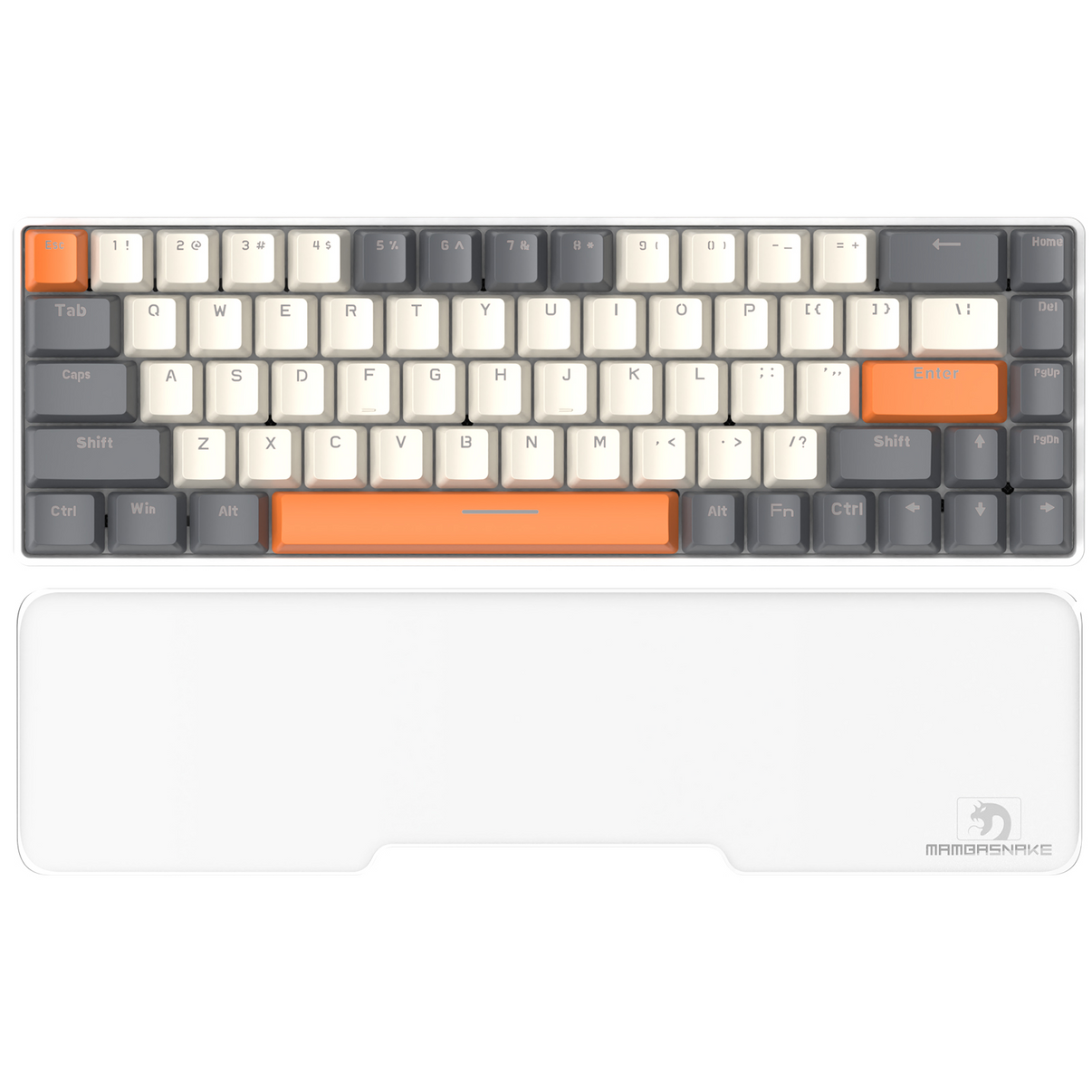 White acrylic keyboard wrist rest with rounded edges for mechanical keyboards