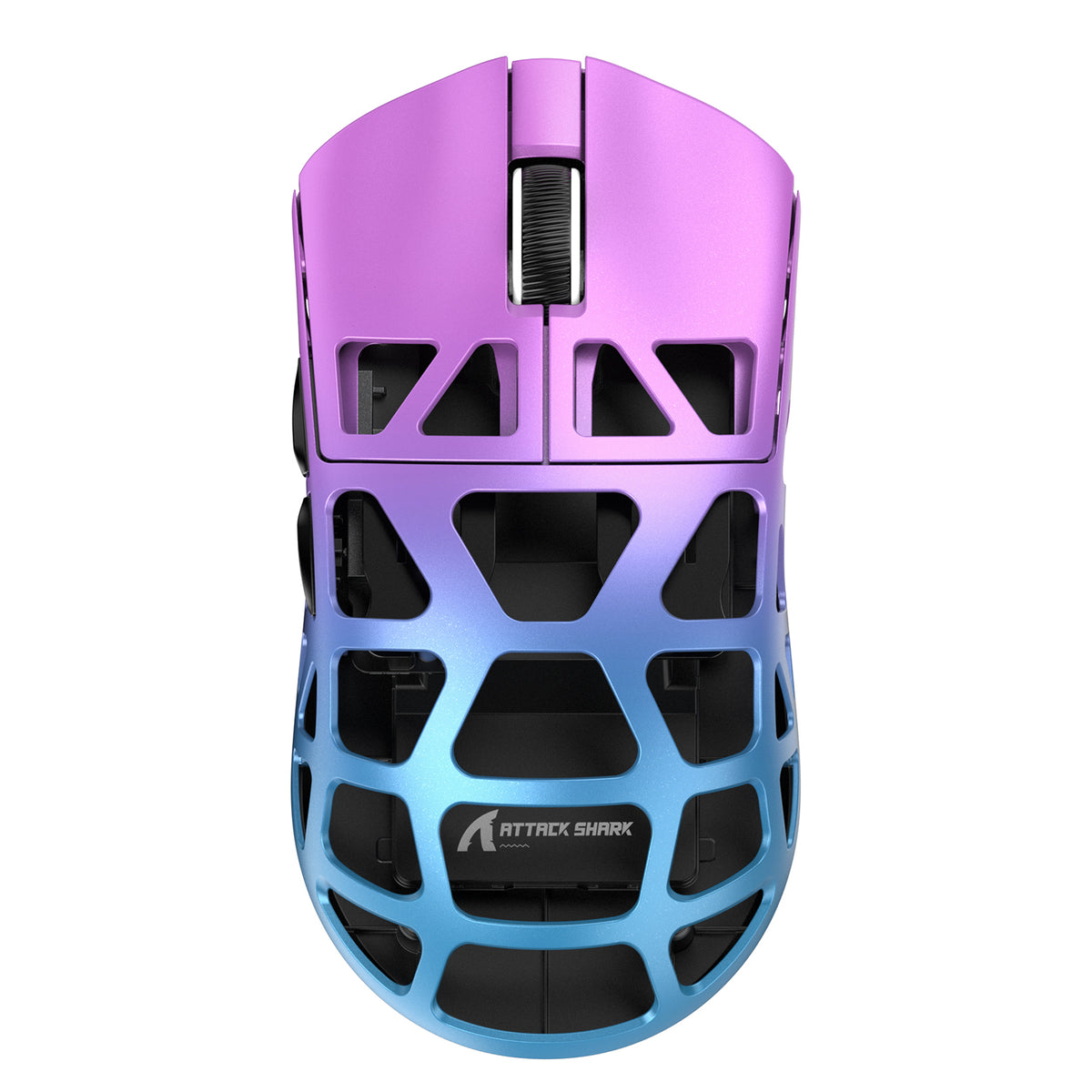 FELICON x Attack Shark R3 Wireless Gaming Mouse,PAW3395 26K DPI 8KHz Polling Rate,Magnesium Alloy 46g Ultralight,Programmable Tri-Mode BT/2.4G/Wired Computer Mice with Coiled Cable - Purple Blue