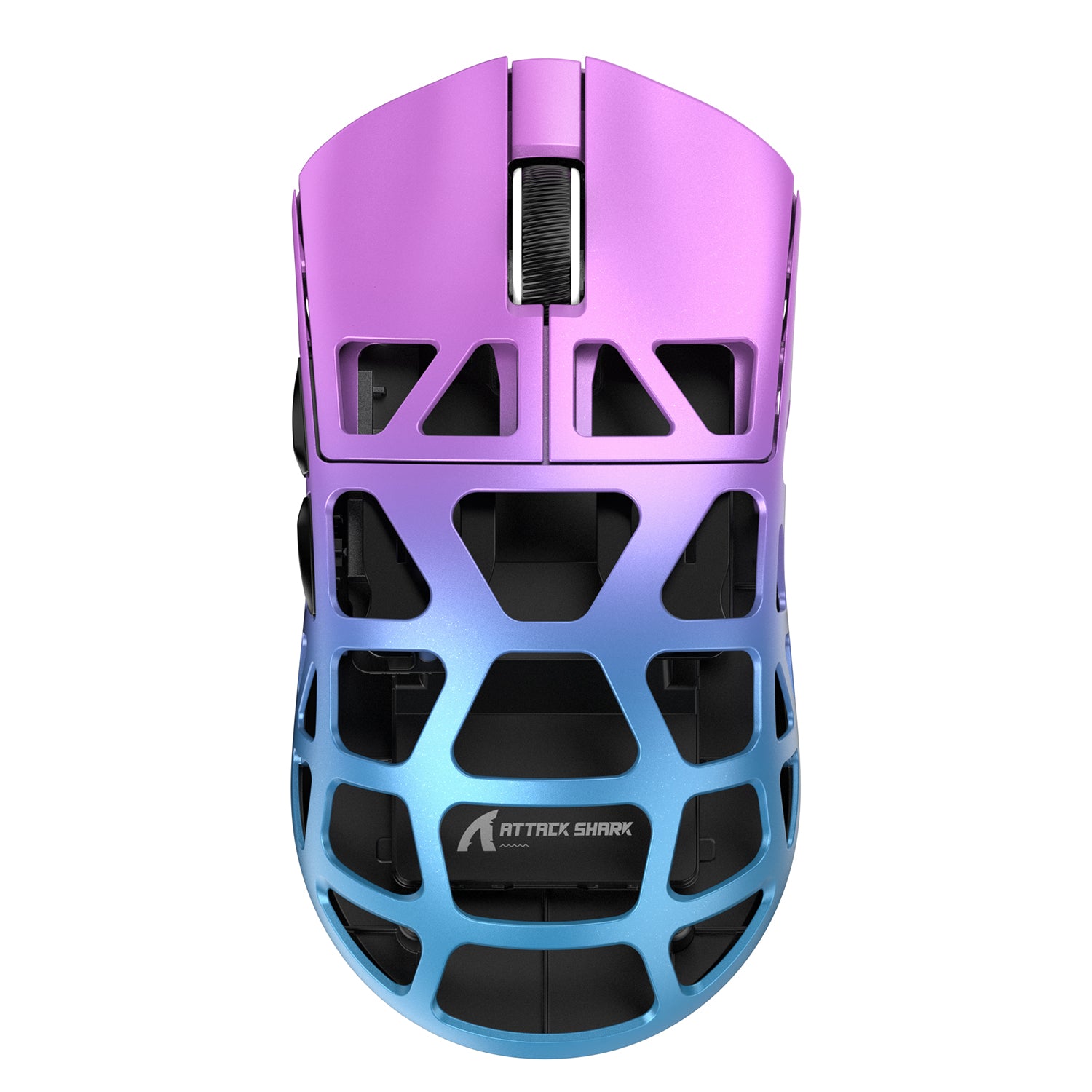 FELICON x Attack Shark R3 Wireless Gaming Mouse,PAW3395 26K DPI 8KHz Polling Rate,Magnesium Alloy 46g Ultralight,Programmable Tri-Mode BT/2.4G/Wired Computer Mice with Coiled Cable - Purple Blue