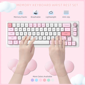 MAMBASNAKE Cloud Wrist Rest for Keyboard and Mouse, 2 in 1 Mouse pad Rests with Coaster, Ergonomic Design for Typing Pain Relief