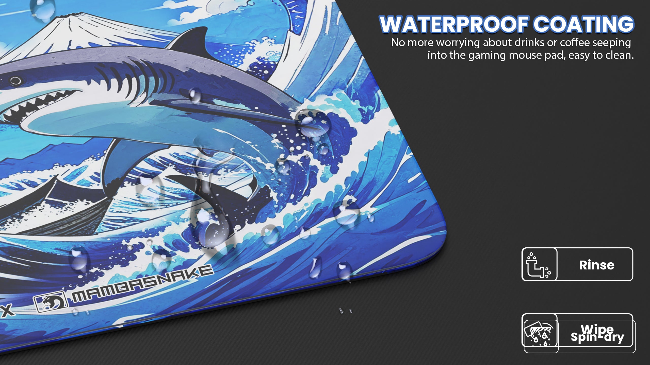 Tappetino per mouse da gioco in vetro temperato MAMBASNAKE CM05